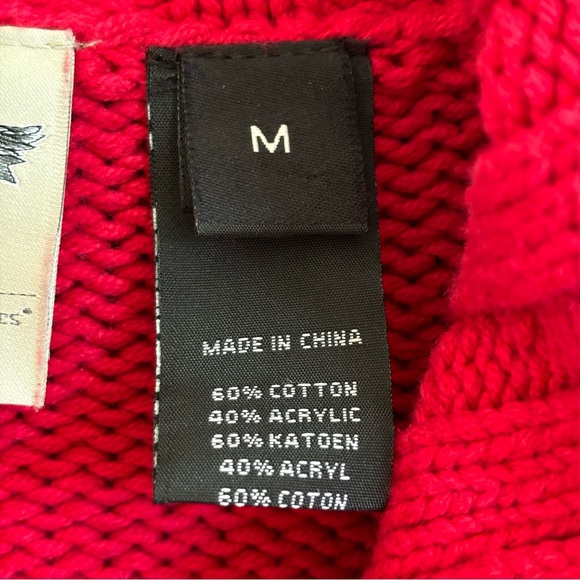 Vintage y2k 90s Harley Davidson women’s cardigan sweater Red L embroidered biker - Picture 5 of 13